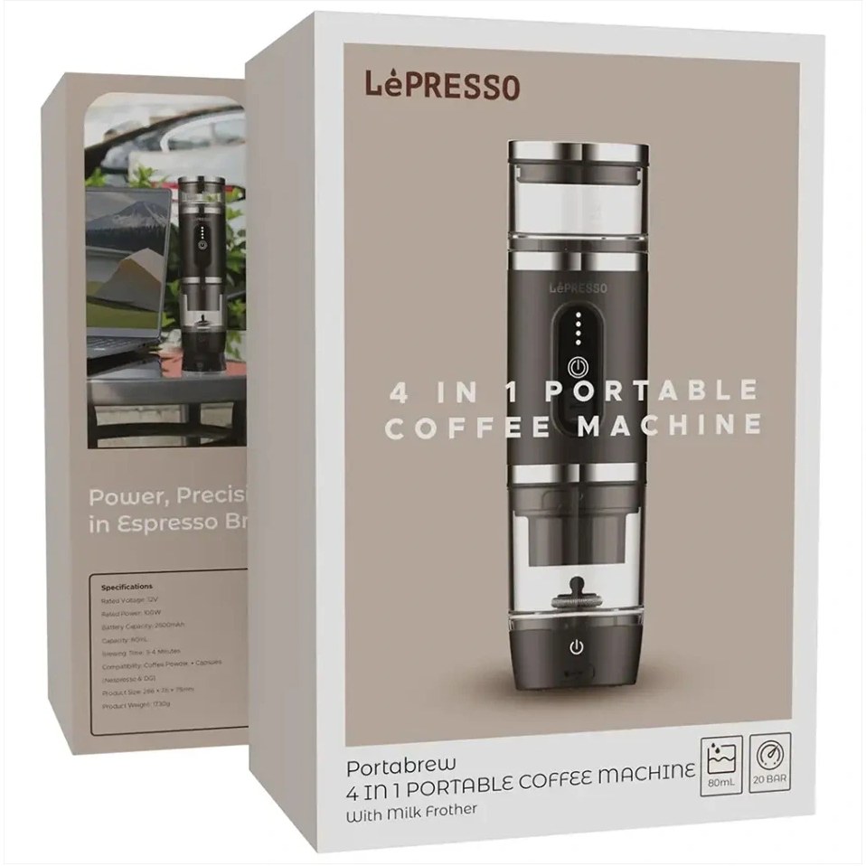 اسپرسوساز مسافرتی و شارژی ۴ در ۱ برند LePresso