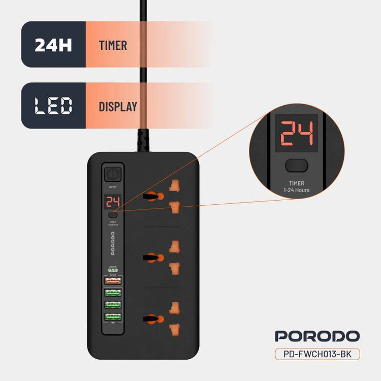 هاب شارژ هوشمند Porodo مدل PD-FWCH013
