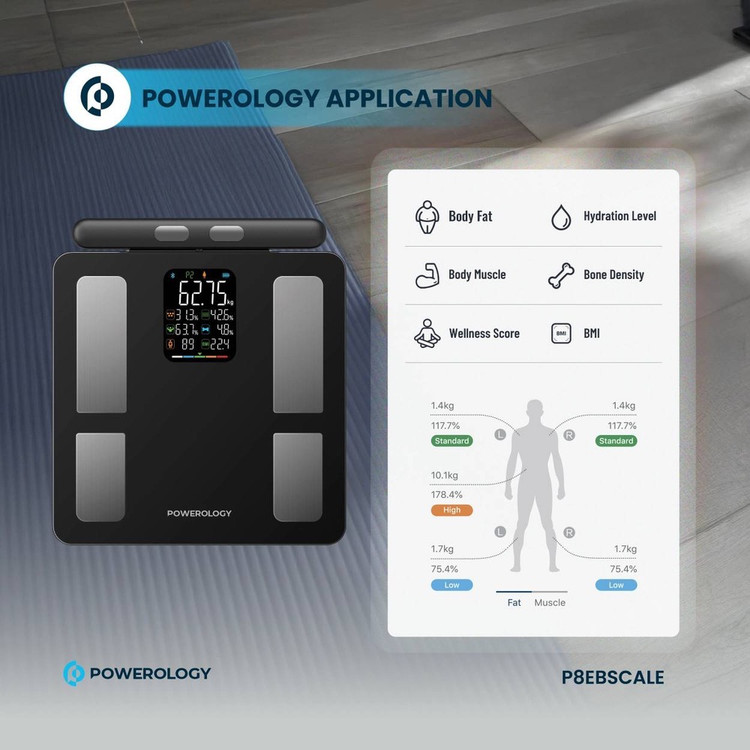 ZRT-004۴ترازو هوشمند پاوِرولوژی (Powerology Smart Scale) مدل P8EBSCALE
